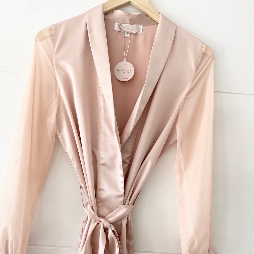 Satin Sheer Bridesmaid Robes Wedding