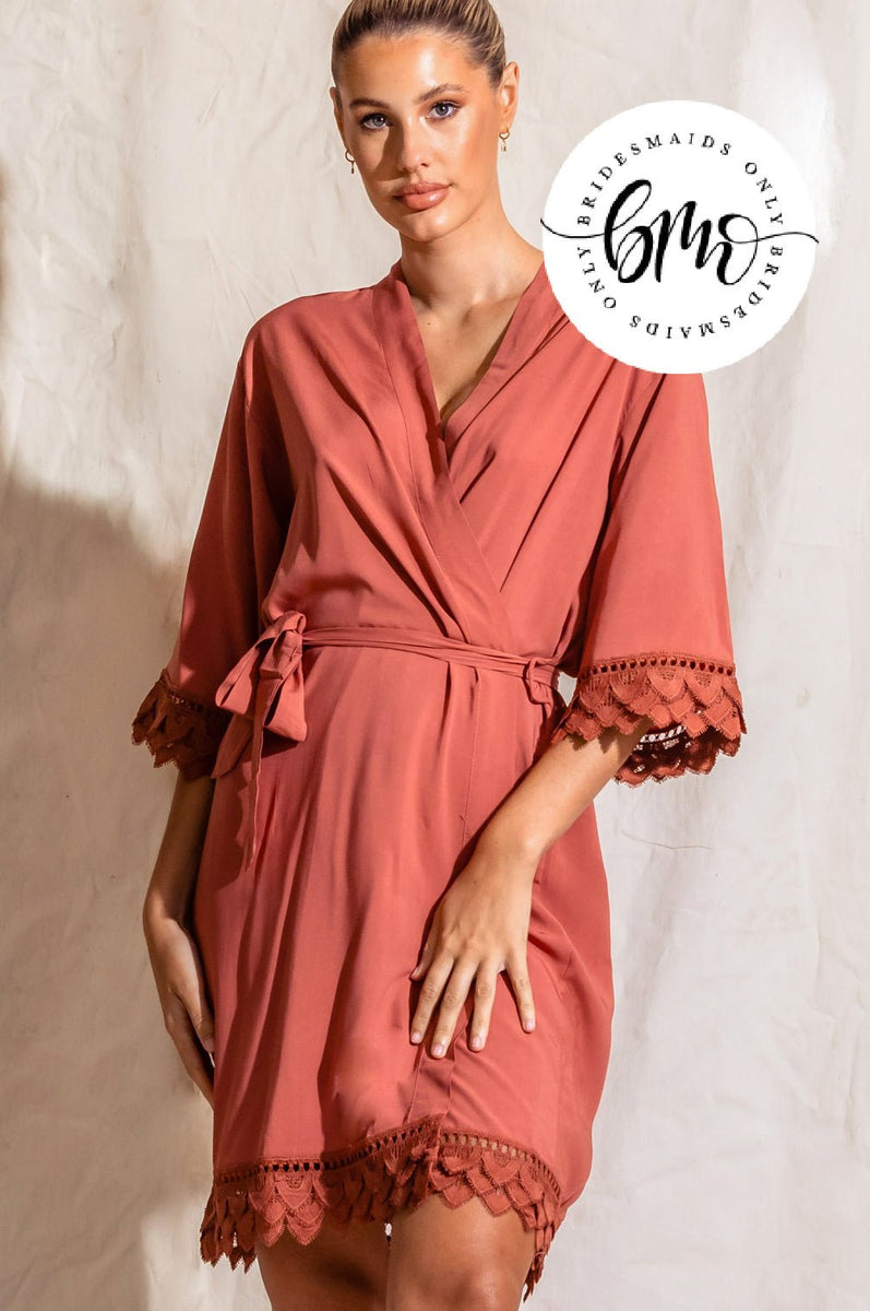 Bridal Party Robes Rust Orange Wedding Melbourne | Bridesmaid Boxes