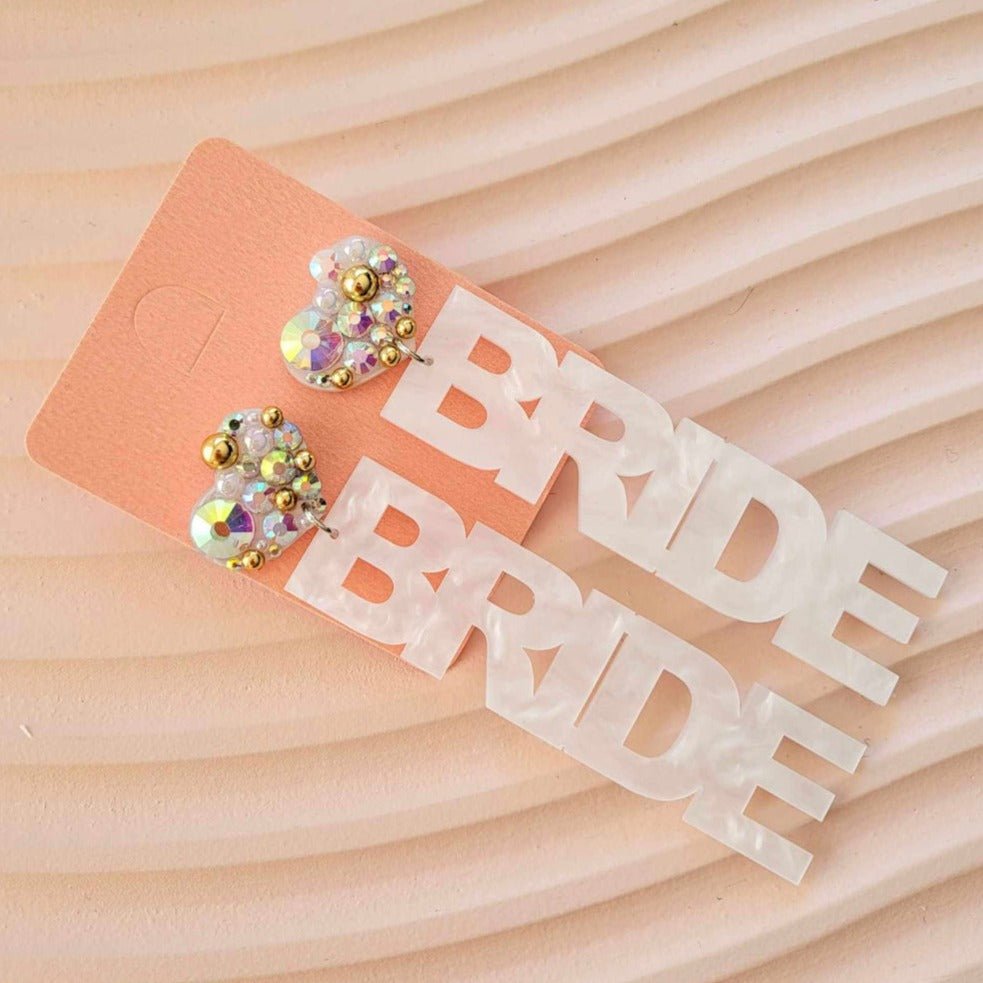 BRIDE Dangle Earrings - Bridesmaid Boxes