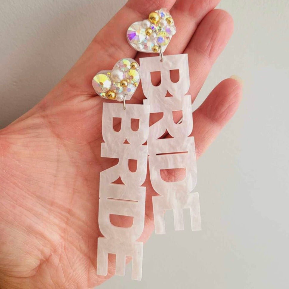 BRIDE Dangle Earrings - Bridesmaid Boxes