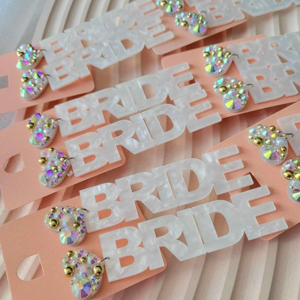 BRIDE Dangle Earrings - Bridesmaid Boxes