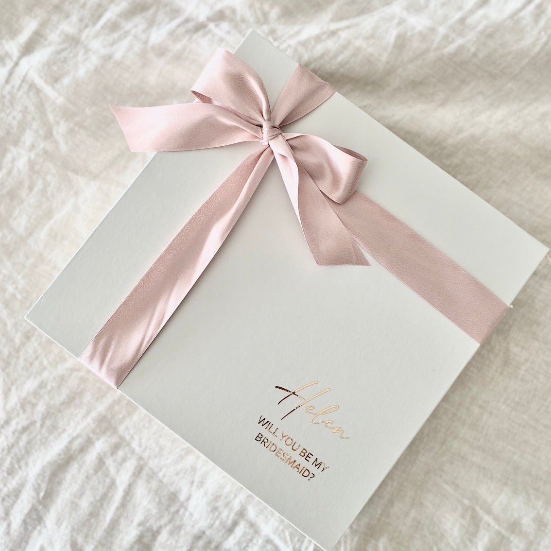 Personalised Matte Pink Gift Bridesmaid Proposal Box (Empty ...