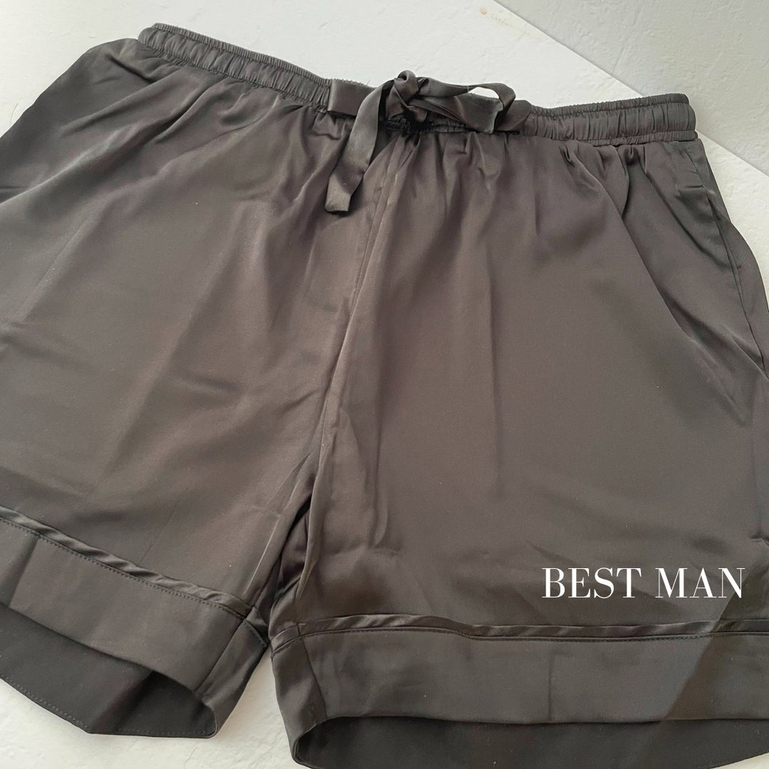 Men's Personalised Satin Boxer Shorts - Bridesmaid Boxes