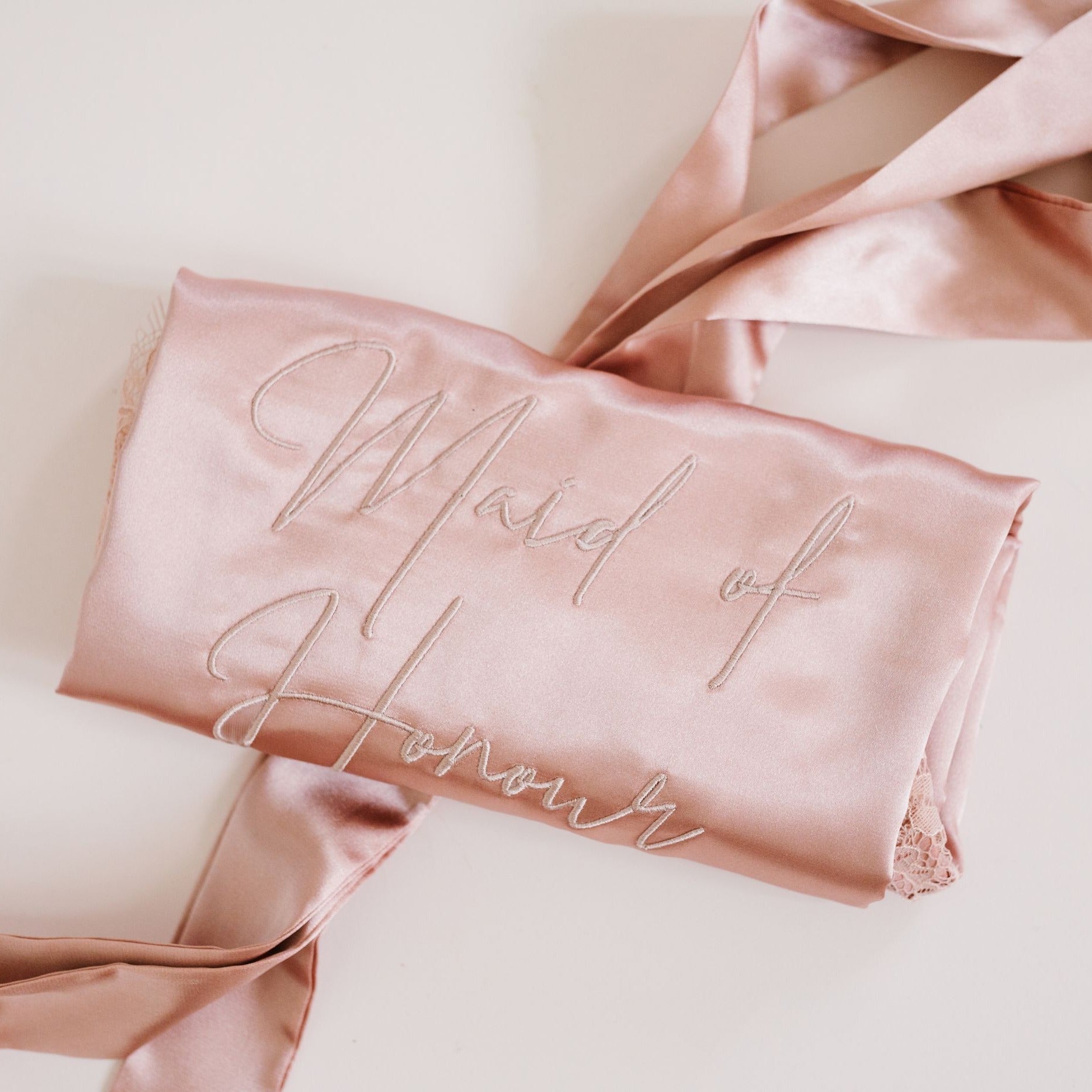 Olivia Midi Satin Bridal Robe - Bridesmaid Boxes