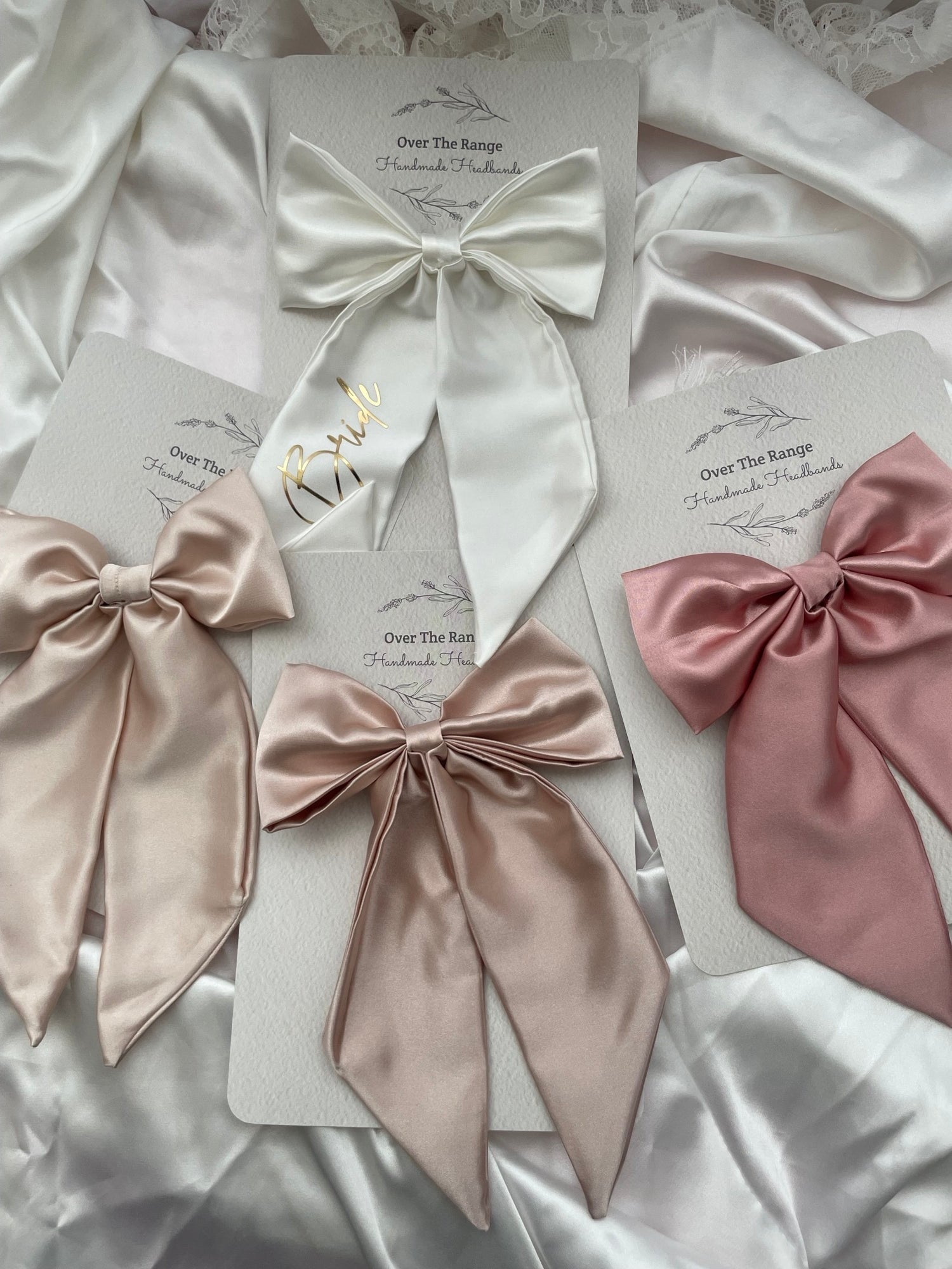 Personalised Satin Hair Bows - Bridesmaid Boxes