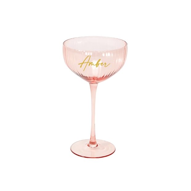 Pink Cocktail Coupe Glass (Fits Large Box Sizes Only) - Bridesmaid Boxes