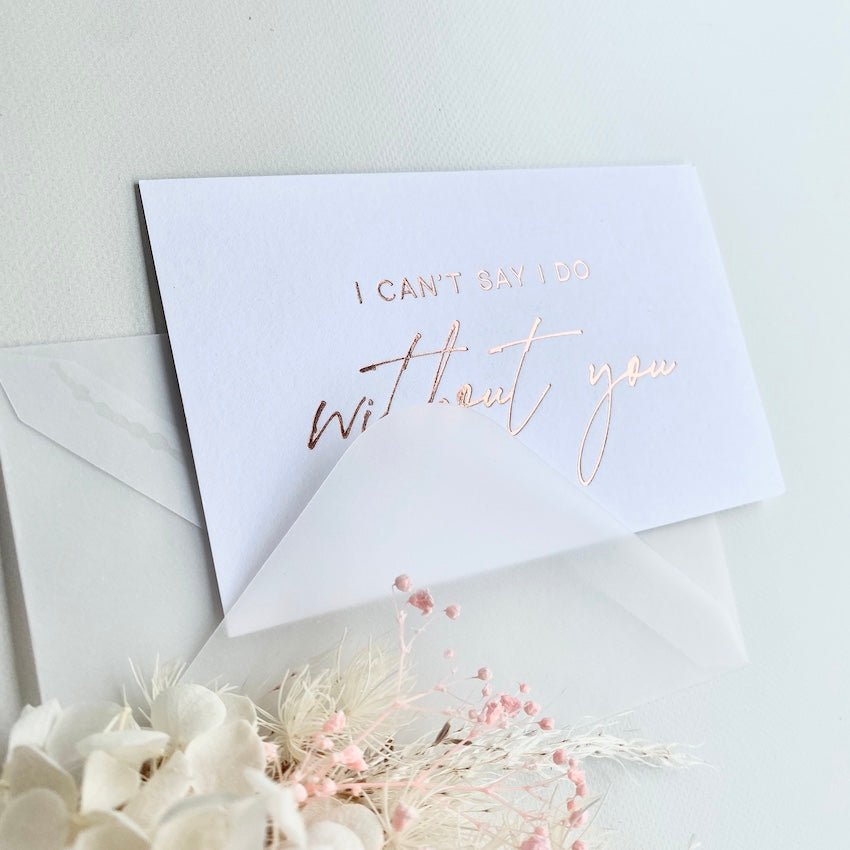 Rose Gold Foil Note Card - Bridesmaid Boxes