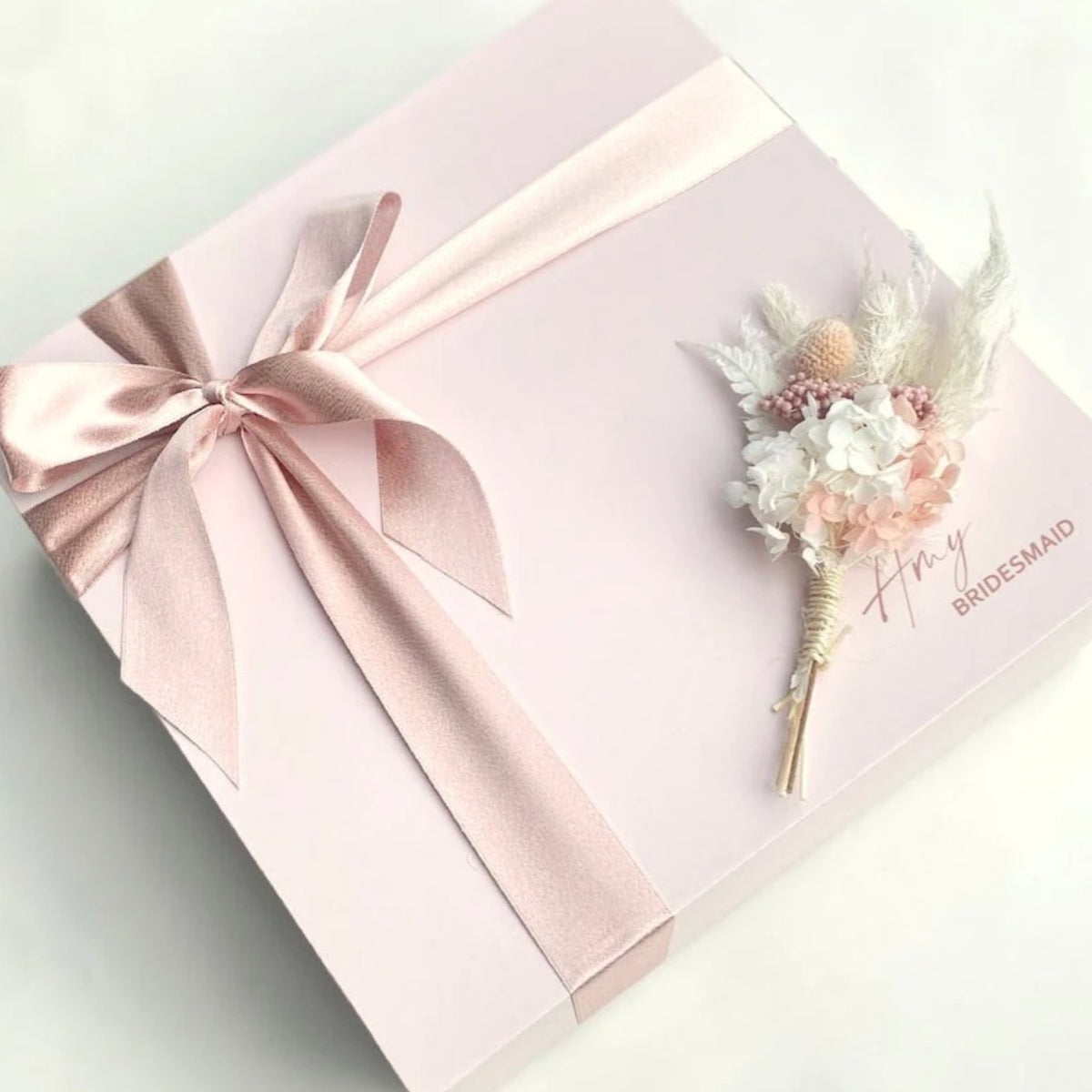 Personalised Matte Pink Gift Bridesmaid Proposal Box (Empty ...