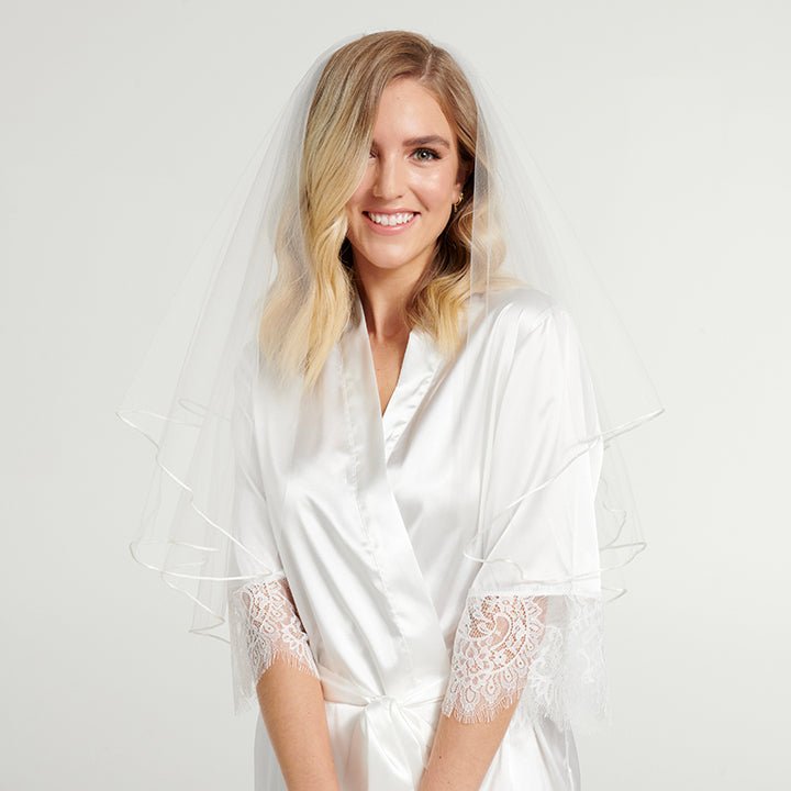 Tahlia Embroidered Bridal Robe - White - Bridesmaid Boxes