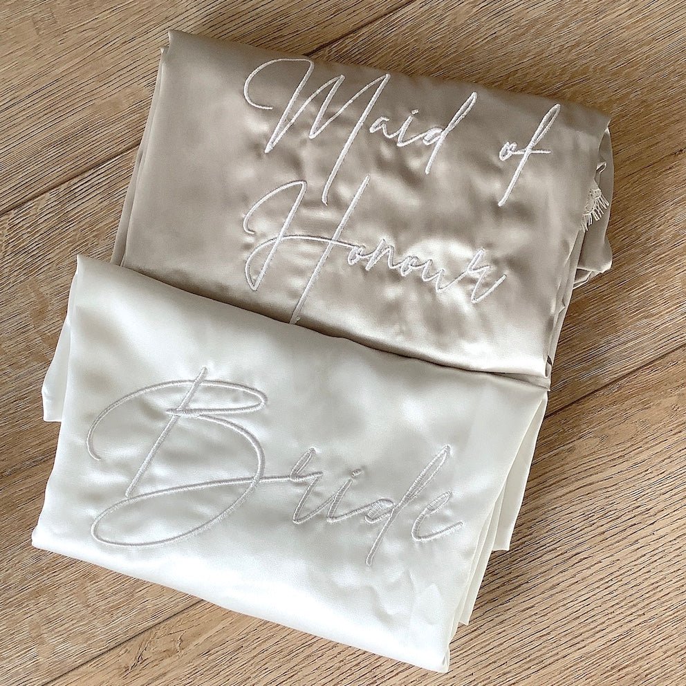 Tessa Satin Robe (Champagne) - Bridesmaid Boxes