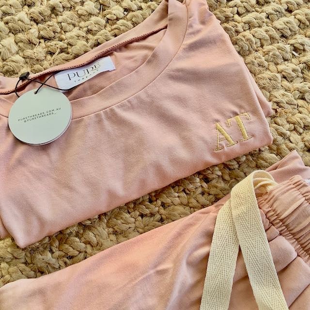 Winnie Bamboo Bridesmaid PJ Set (Peachy Rose) - Bridesmaid Boxes